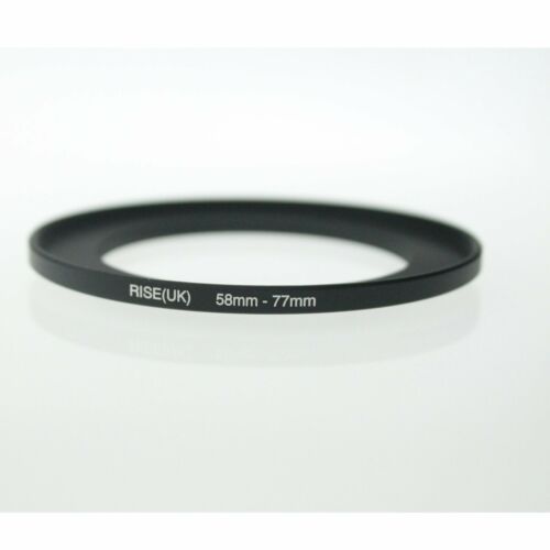 Rise(uk) 58mm-77mm 58-77 Mm 58 To 77 Step Up Ring Filter Adapter Black